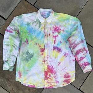 Vintage 90s 1999 Tie Dye Gap Button Down Shirt